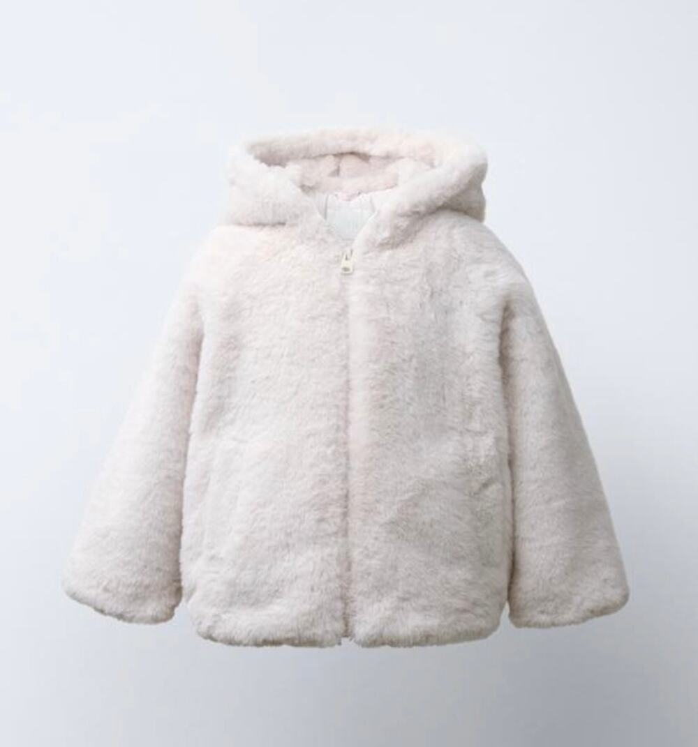 Zara faux fur hooded jacket 3T